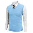 thumbnail image 2 of SAATLERI Mens Sweater Vest V Neck Knitted Sleeveless Pullovers Knitwear Solid Plain Relaxed Fit All Match Business Tops, 2 of 6