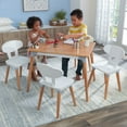 thumbnail image 7 of KidKraft Mid-Century Kid™ White & Natural Wooden Toddler Table & 4 Chair Set, 7 of 7