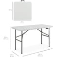 thumbnail image 2 of PetFurnishn 4ft Plastic Folding Table, Indoor Outdoor Heavy Duty Portable w/Handle, Lock for Picnic, Party, Camping - Light Gray, 2 of 8