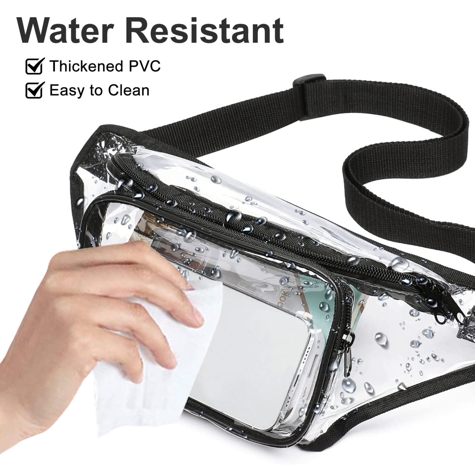 Clear Fanny Pack, EEEkit Waterproof Waist Bag with Adjustable Strap for  Women Men, Chest Bag for Stadium and Concerts