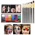 thumbnail image 4 of Kit de pintura facial y corporal de 18 colores con 10 pinceles para maquillaje de Halloween 18 colores mate, 4 of 8