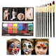 thumbnail image 4 of Kit de pintura facial y corporal de 18 colores con 10 pinceles para maquillaje de Halloween 18 colores mate, 4 of 8
