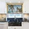 thumbnail image 6 of Palm Tree Kitchen Curtains 2 Panels UV Protected Tier Curtains, Half Window Curtains Kitchen Tiers for Guest Room Bathroom Sink Laundry Room Basement,24"x27", 6 of 7