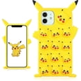 thumbnail image 1 of Funda de silicona Bubble Pikacha para iPhone 12 Pro Max, diseño de dibujos animados, divertida, linda, única, anime, estética, protectora, divertida y genial, para niños., 1 of 5