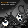 thumbnail image 5 of Magnetic Case for iPhone 11 Pro Max Ring Holder Bracket Cover, Compatible with MagSafe Wireless Charging Car Mount, Hybrid Shockproof Dustproof Slim Rugged Case for iPhone 11 Pro Max, Black, 5 of 7