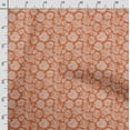 thumbnail image 3 of Soimoi Floral Print, Velvet Fabric, Decor Sewing Fabric by The Yard 54 Inch Wide,Decorative Fabric for Upholstery and Home Accents, White & Orange, 3 of 5