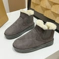 thumbnail image 6 of Gyexs Womens Snow Boots Mini Platform Short Ankle Boots Thickened Flat Boot Furry Lined Warm Durable Winter Shoes for Outdoor, Grey, Size 6, 6 of 7