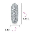 thumbnail image 5 of Bling Jewelry Womens Timeless Pave CZ Bridal Huggie Hoop Earrings Wedding Formal Party Rhodium Plated Hinge, 5 of 6