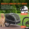 thumbnail image 4 of KFFKFF Pet Bicycle Trailer, Holds Maximum 88 lbs, Dual-Function Dog Stroller and Bike Carrier, Convenient Collapsible Frame with Detachable Wheels, Universal Bike Attachment, Reflective Elements, 4 of 9