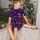 thumbnail image 4 of Balery Purple Snow Flakes Conjunto de Pijama Infantil de Manga Corta con Estampado – Ropa de Dormir de Algodón Suave-3X-Large, 4 of 6