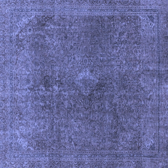 Ahgly Company Indoor Square Abstract Blue Modern Area Rugs, 3' Square