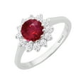 thumbnail image 2 of Sterling Silver with Ruby and White Topaz Halo Ring, 2 of 3