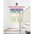 thumbnail image 6 of Kitchen Cafe Valance Curtain for Small Windows,Purple Pink Teal Color Gradient Rod Pocket Short Valances Modern Minimalist Ombre Art Window Treatment Panel for Living Room/Bedroom/Bathroom,60x18in, 6 of 9
