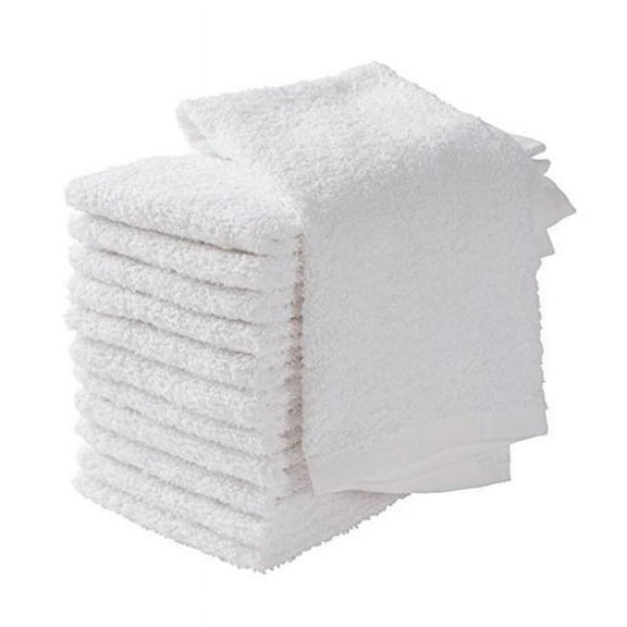 Soft Textiles 12-24 Pack White Bar Mop Kitchen Towels 100% Cotton Kitchen Rag Kitchen Bar Towel