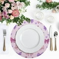 thumbnail image 4 of 15 Inch Round Grid Plate Mats Heat Non-Slip Resistant PVC Placemats for Kitchen Dining Table Decor Bows and Heart Pattern 4PCS, 4 of 5