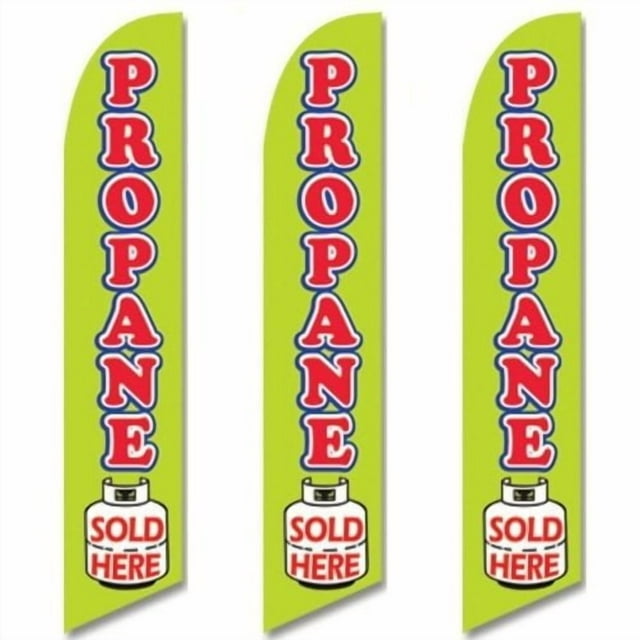 Trois (3) Pack Drapeaux Swooper à Manches Longues au PROPANE Vendus Ici Vert Rouge Bleu Tank