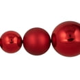 thumbnail image 5 of Northlight 6' Red Shiny and Matte Shatterproof Ball Christmas Swag, 5 of 5