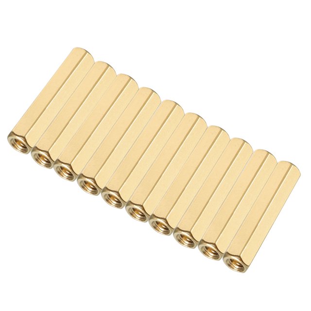Unique Bargains 10 Pcs Entretoise Hexagonale Droite en Laiton pour Pilier PCB Filetage Femelle M3x5x22mm
