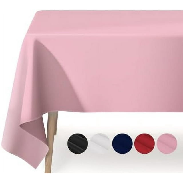 Table Cloth - Polyester Table Cloth for Rectangle Table, 60''x102'' Tablecloth, Decorative Tablecloths for Parties, Dinings, Picnics, Washable & Ironable, Pink Pink 60" X 102" Pink 60" X 102"
