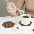 thumbnail image 4 of Bingfone Vintage African Tribal Style Leather Drinks Coasters with Set of 6,Suitable for Home Kitchen,Coffee Cup Coasters Home Gift, 4 of 7