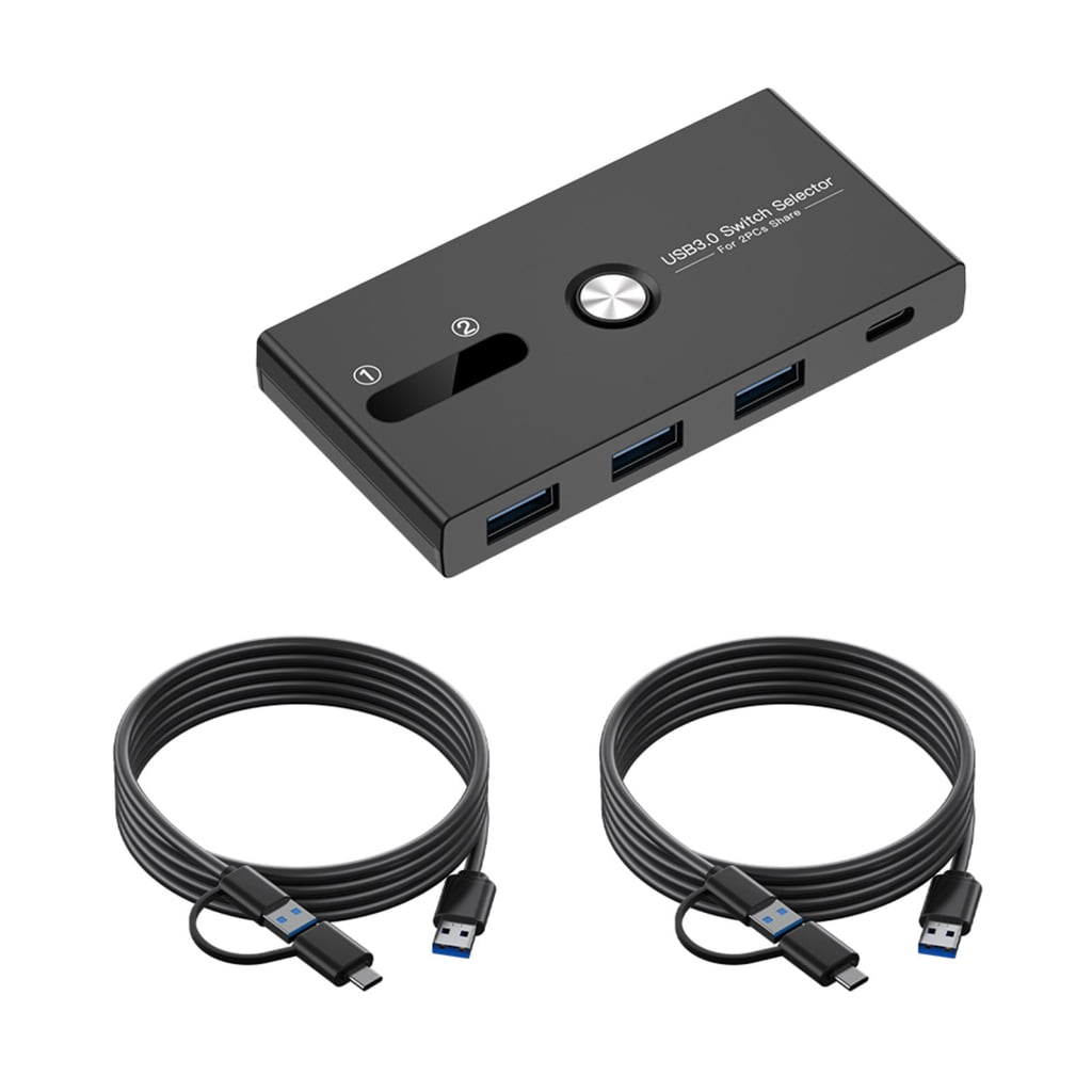For 2 Computers KVM Switching Box USB C And USB Switcher For Office And Home Use Connects Multiple Devices