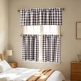 thumbnail image 3 of 3-Piece Kitchen Curtains-Plaid Gingham Checkered Curtain Sets, Polyester Blend, Indoor Curtains, 54"W, Adult, 3 of 9