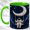 Green, variant on Starry Astronaut Coffee Mug, Moon Swing Mug, Ceramic 11 oz