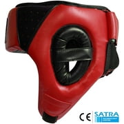 RDX Kids Boxing Headgear, MMA Training KickBoxing Equipment, Leather, Red