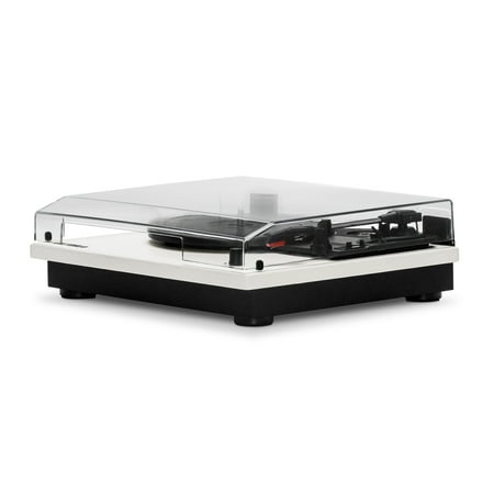 Victrola Montauk Bluetooth Record Player with 3 speed Turntable and Bookshelf Speakers - White