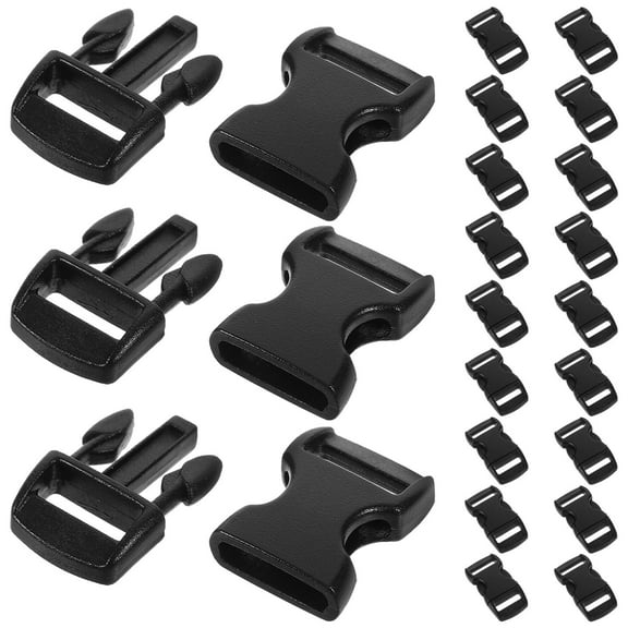 FRCOLOR 50pcs Durable Hard Plastic Side Release Buckles for Webbing /Dog Collar / Bracelets (Black)