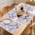 thumbnail image 5 of Palm Tree Monstera Placemats Set of 4 Purple White Leaf Boho Botanical Tropical Place Mats Indoor Wipeable Table Mats Washable Cloth Dining Table Placemats for Kitchen Holiday Party Decor 13x19 Inch, 5 of 9