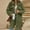 Army Green, variant on Women's Fuzzy Long Coat with Notch Lapel, Button Front Puff Sleeve Fleece Jacket Casual Outerwear for Fall and Winter Wear