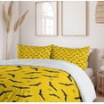 thumbnail image 6 of Ambesonne Halloween Duvet Cover Set, Bat and Spider Patterns, 2-Calking, Night Blue and Orange, 6 of 7