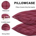 thumbnail image 5 of Throw Pillow Covers 16x16 Inch Set of 2, Buffalo Plaid Waterproof Outdoor Pillow Covers, Deep Maroon Farmhouse Gingham Striped Decorative Cushion Pillowcases for Couch, Sofa, Bed, Garden, Patio, 5 of 9