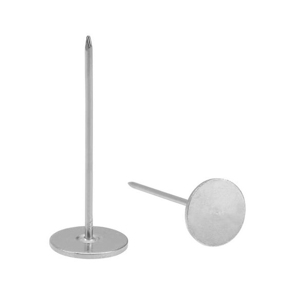 Uxcell 30Pack 18mmx50mm Flat Head Decorative Upholstery Tacks Furniture Nails, Silver
