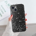 thumbnail image 6 of Compatible with iPhone 15 Plus Bling Glitter Case for Women Cute Diamond Rhinestone Sparkly Acrylic Sticker Back Plating Metal Bumper FrameProtective Girly Fashion Luxury Cover Black, 6 of 6