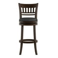 thumbnail image 5 of Weston Home Vertical Design Swivel Dark Cherry Finish Wood Bar Height Stool, Dark Gray Linen, 5 of 6
