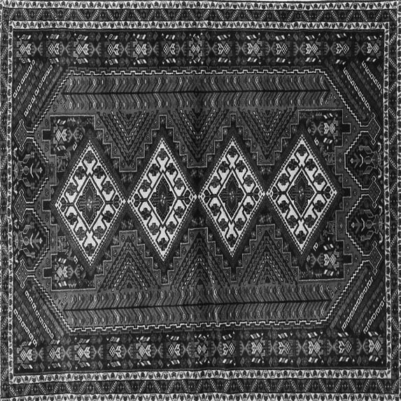 Ahgly Company Indoor Square Persian Gray Traditional Area Rugs, 4' Square