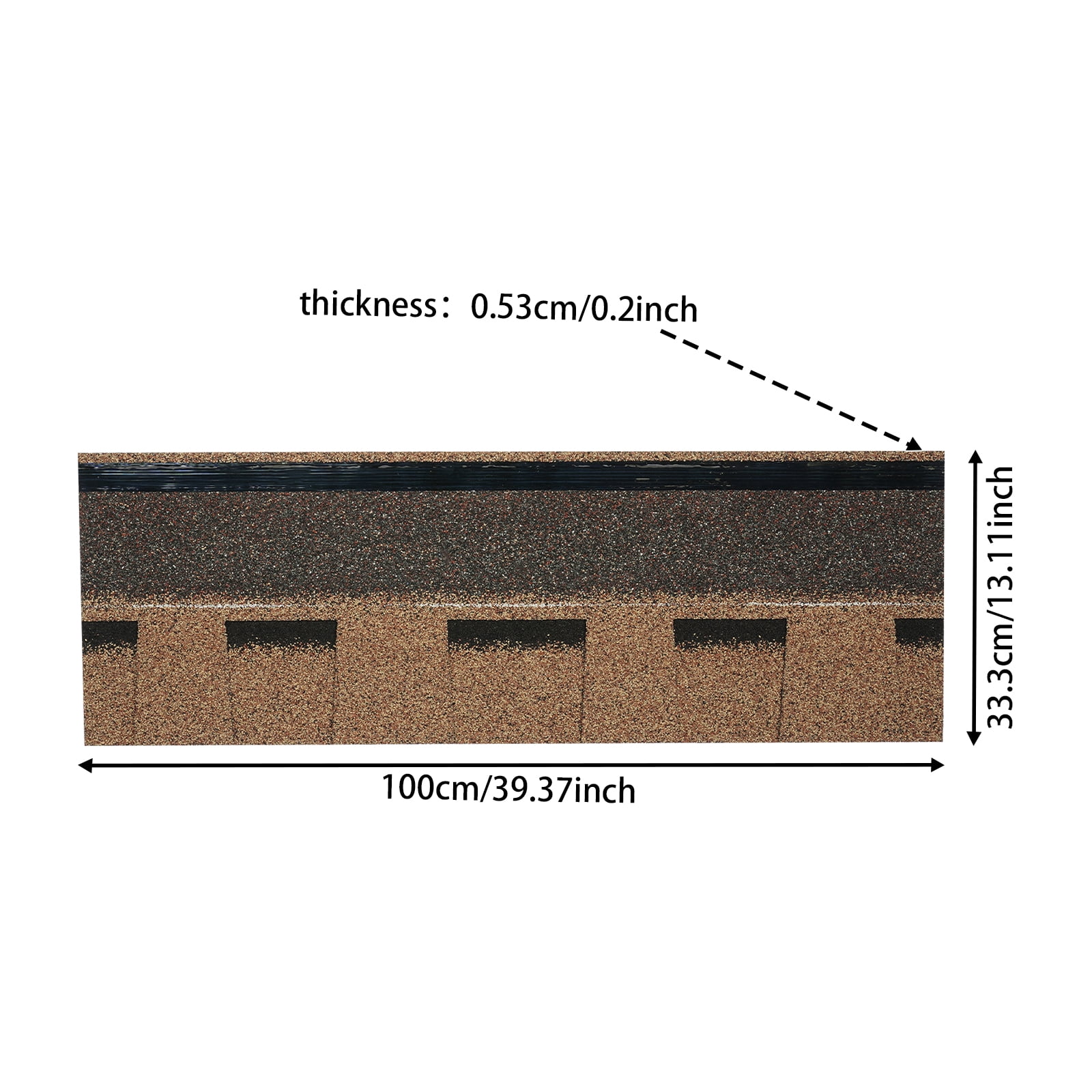 Roofing Shingles, Asphalt Shingles Roof Tiles, 16Pcs Asphalt Roof Shingles (Gold)