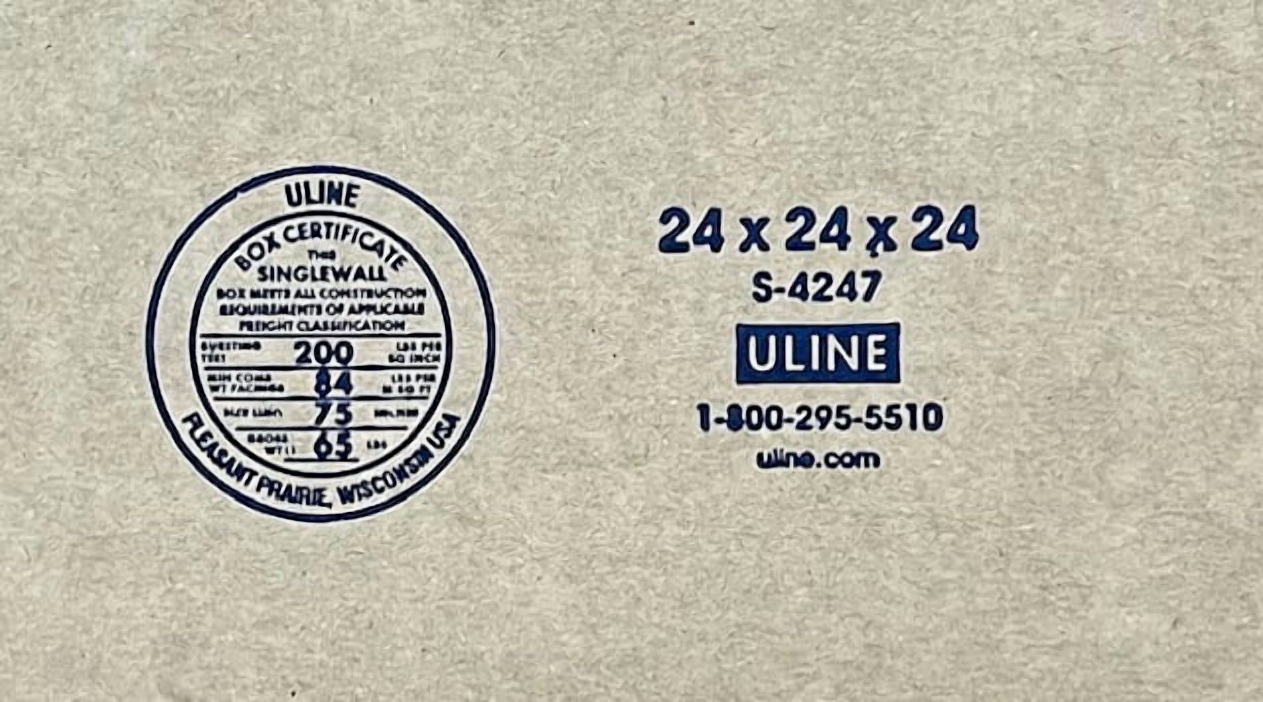 24x24x24 (200 lb strength) | SINGLE CARDBOARD BOX