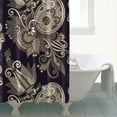 thumbnail image 4 of Retro Paisley Floral Curtain 72x72 Inches, Quick-Dry Polyester with Plastic Rings, Bohemian Colorful Artistic Pattern for Bathrooms, 4 of 5