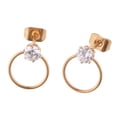 thumbnail image 3 of Pendientes de botón Sunnimix de acero inoxidable para mujer Oro, 3 of 8