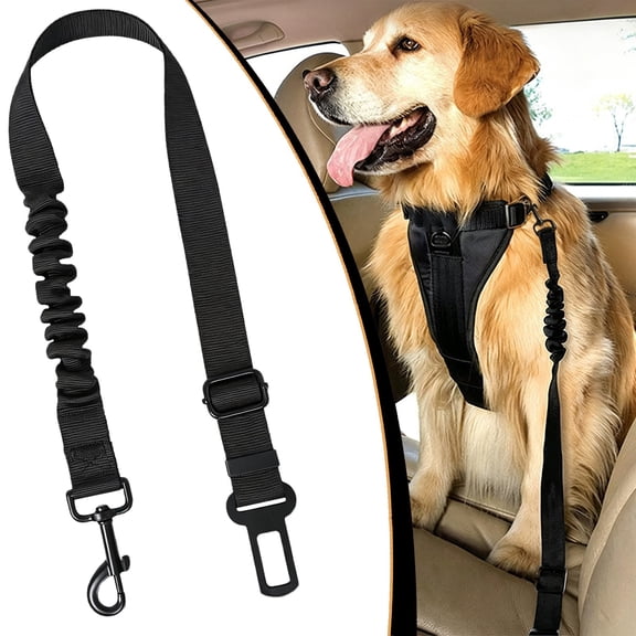Dog Seat Belt Adjustable Dog Car Seatbelts for Vehicle Nylon Pet Safety Seat Belt with Elastic Bungee Buffer Reflective & Durable Car Harness for Dogs