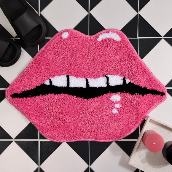 Alfombra de baño Panstar Pink Cute Lips, antideslizante