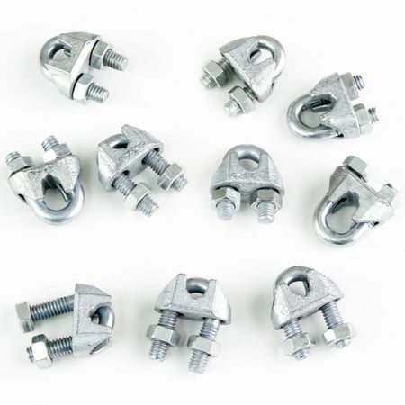 

Red Hound Auto 10 Galvanized Zinc Plated Wire Rope Clip Clamp Chain 5/16 Inch 9mm m9
