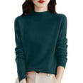 thumbnail image 2 of Resicozy Sweaters for Women Half Turtleneck Long Sleeve Fashion Solid Color Knitted Pullover Warm Sweater Top Dark Blue M, 2 of 5
