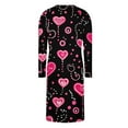 thumbnail image 6 of Sakmal Short Moomoo Nightgowns for Women Black Soft Night dress Heart Print Long Sleeve Nightgowns for Women, 6 of 7