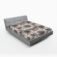 thumbnail image 2 of Ambesonne Vintage Flower Fitted Sheet, Weathered Look Bloom, King Size, Slate Blue Pale Rust, 2 of 5