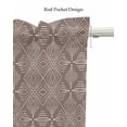 thumbnail image 5 of Brown Mandala Linen Curtain Valance for Bedroom/Bathroom/Kitchen/Living/Dining Room Window,Boho Rustic Tribal Ethnic Bohemian Geometric Pocket Topper Drapes Decorative Cafe Drapery Panel 42"x12", 5 of 6