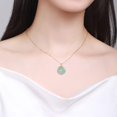thumbnail image 2 of 18K Gold Oil Green Peace Buckle Glutinous Ice Pendant Necklace, Blue Horizontal Peace Buckle Waxy Ice Pendant Necklace, Blending Tranquility and High-End Style, Very Suitable as a Gift Choice, 2 of 4
